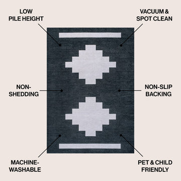 Adriel Geometric Tribal Medallion Machine-washable Area Rug
